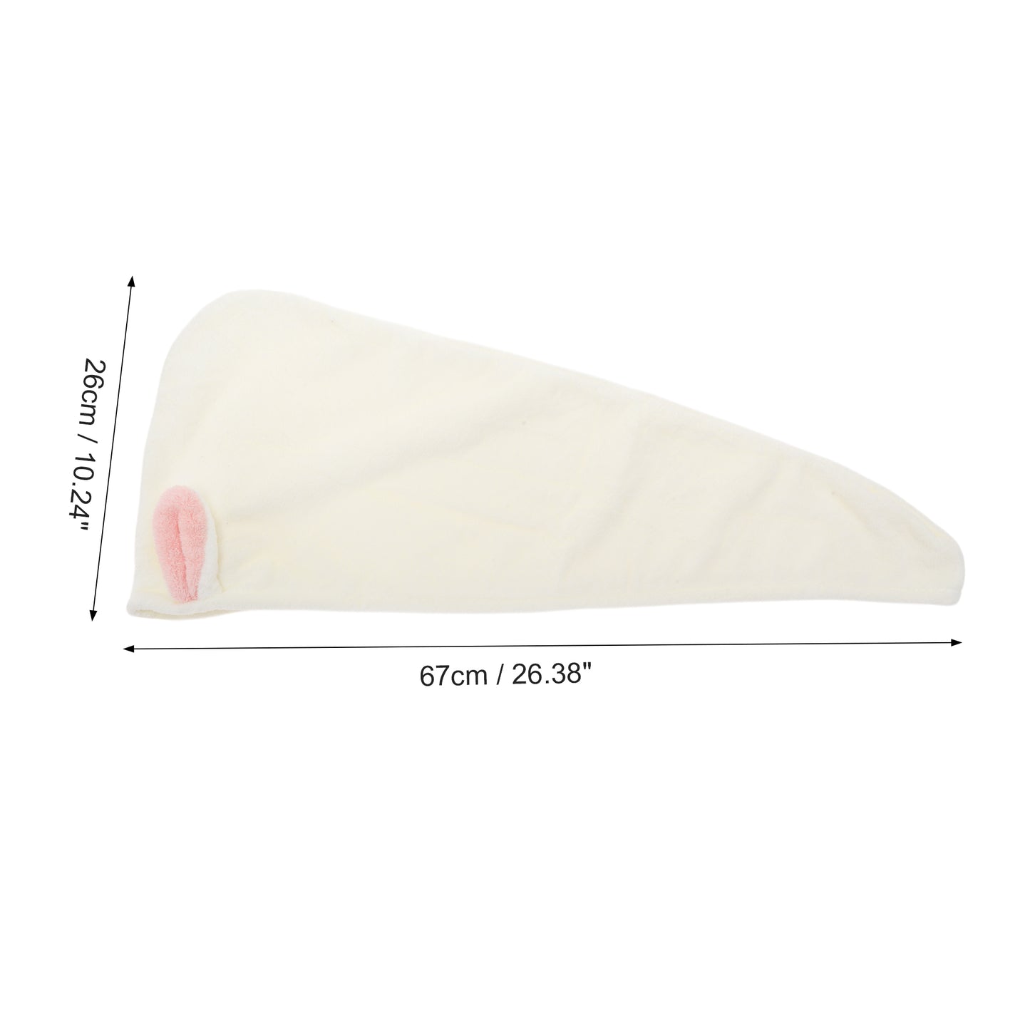 1 Pc Comfortable Rabbit Ears Hair Towel for Bathroom Hotel Beige