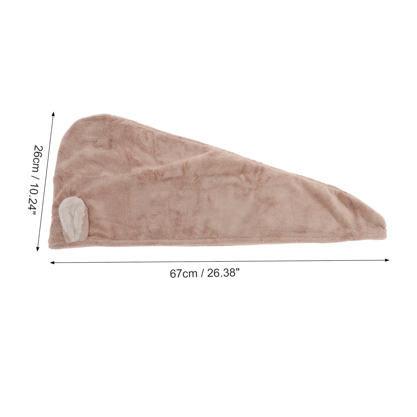 1 Pc Comfortable Rabbit Ears Hair Towel for Bathroom Hotel Light Brown