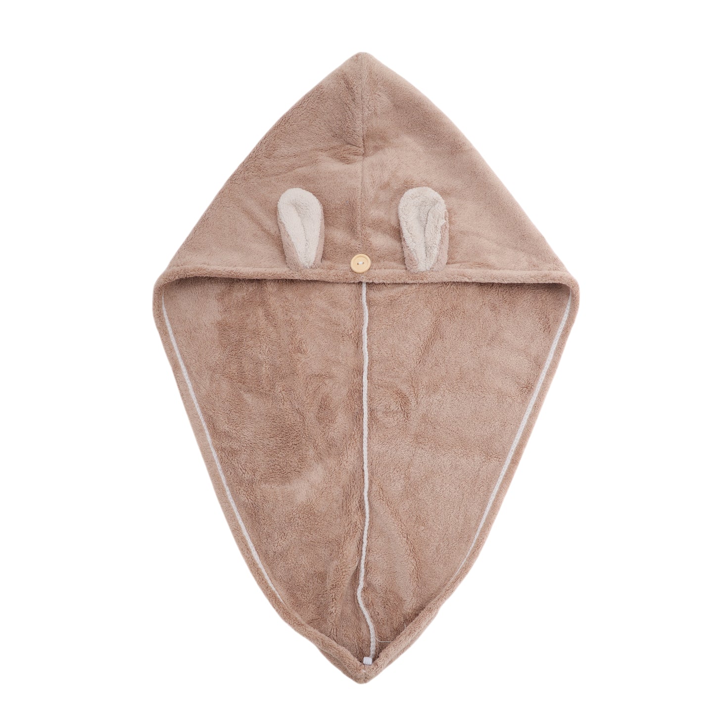 1 Pc Comfortable Rabbit Ears Hair Towel for Bathroom Hotel Light Brown
