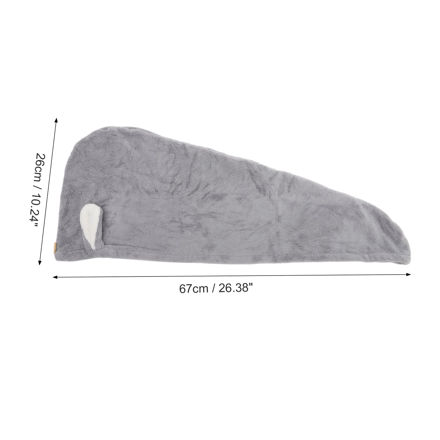 1 Pc Comfortable Rabbit Ears Hair Towel for Bathroom Hotel Light Gray