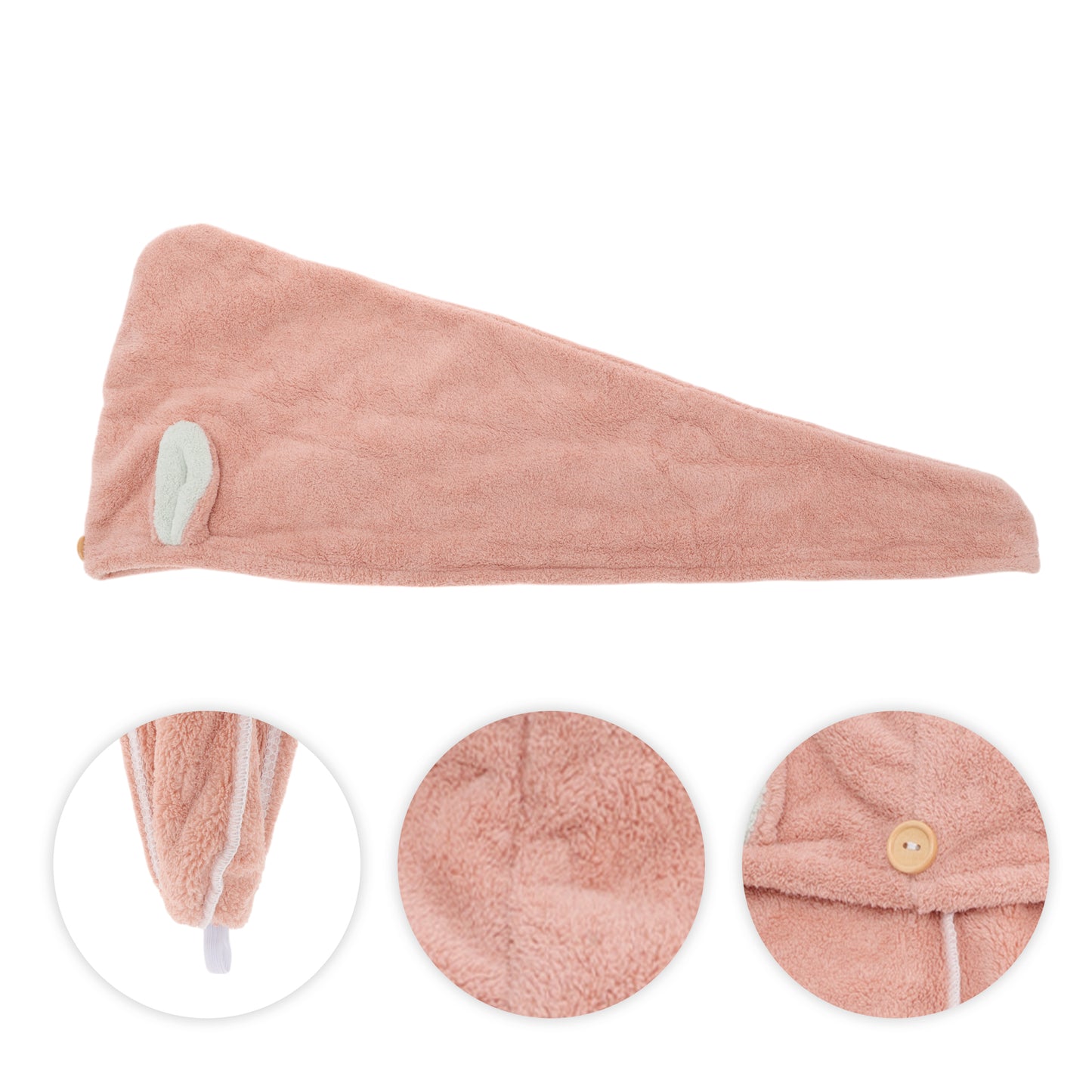 1 Pc Comfortable Rabbit Ears Hair Towel for Bathroom Hotel Pink