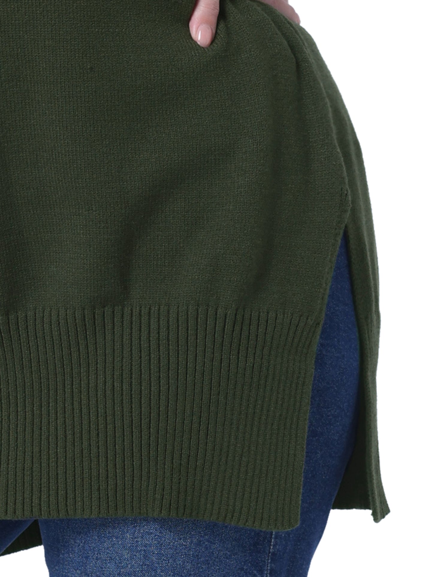 Women Plus Size Sweater Oversized Crew Neck Long Sleeve Slit hem Knit Pullover Sweater Tops
