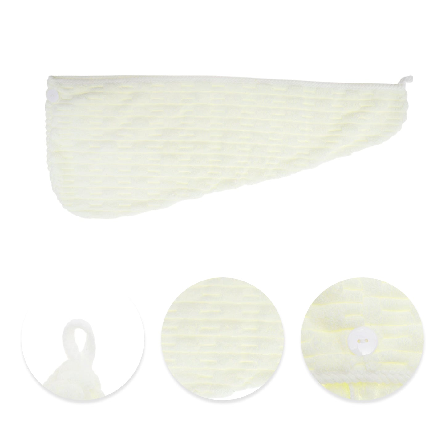 1 Pc Water-absorbent Hair Towel Solid Hair Wrap Towel for Bathroom White