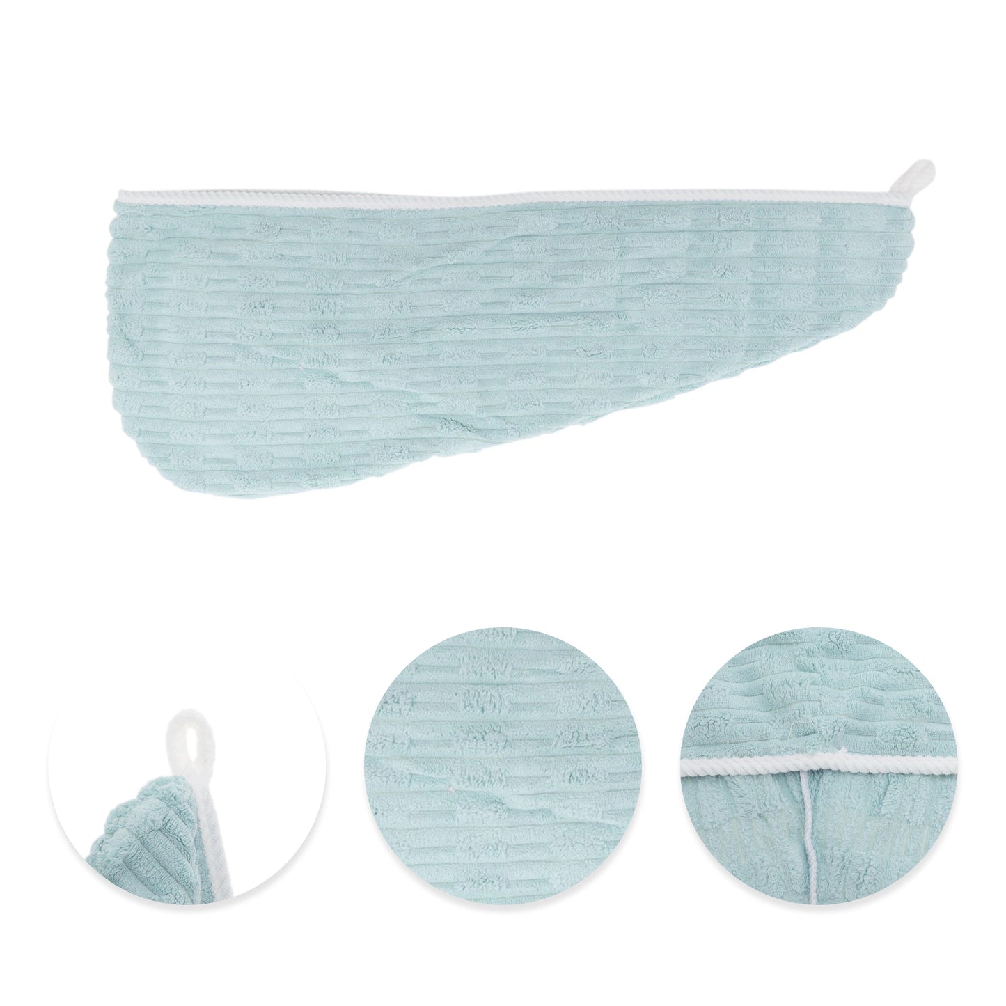 1 Pc Water-absorbent Hair Towel Solid Hair Wrap Towel for Bathroom Blue