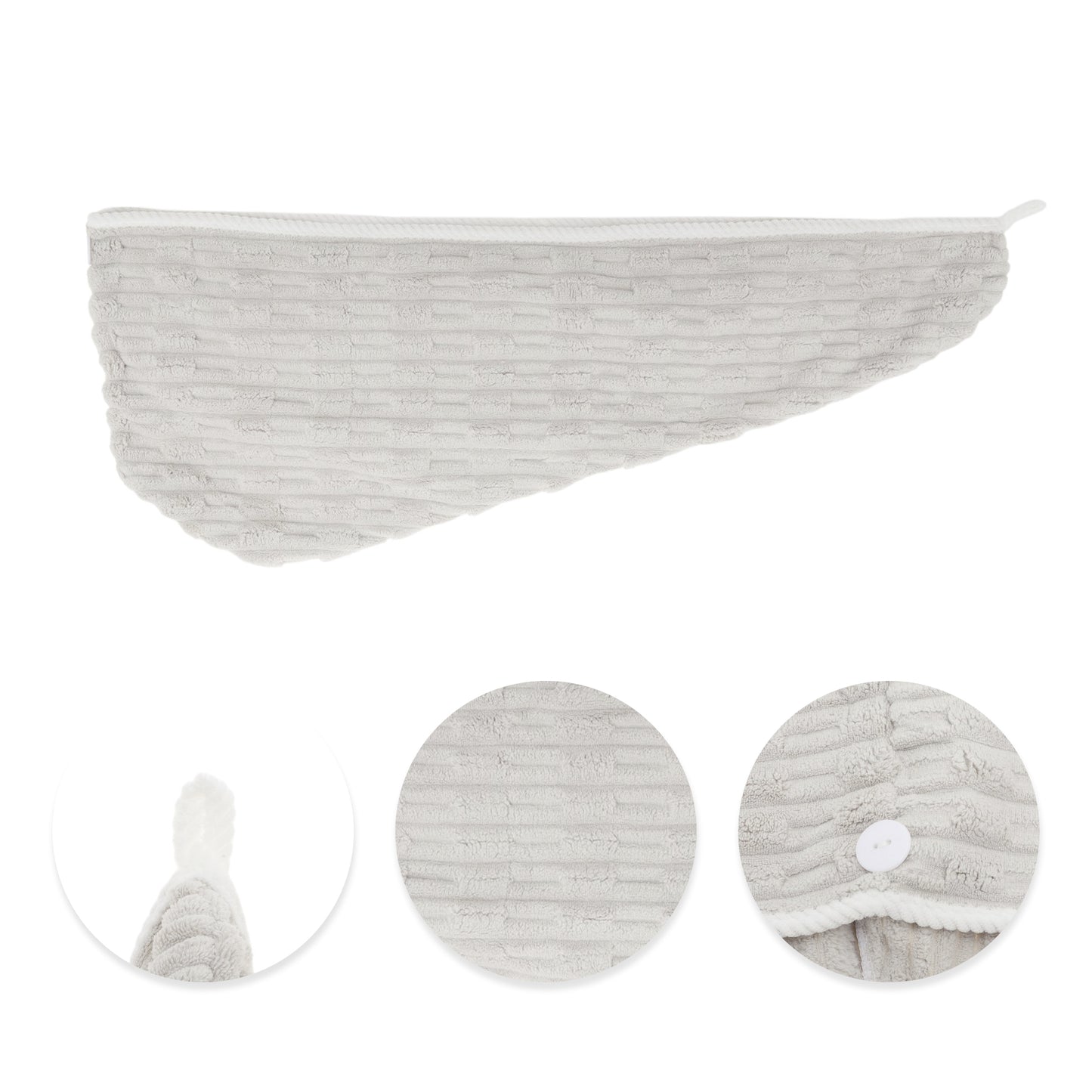 1 Pc Water-absorbent Hair Towel Solid Hair Wrap Towel for Bathroom Gray