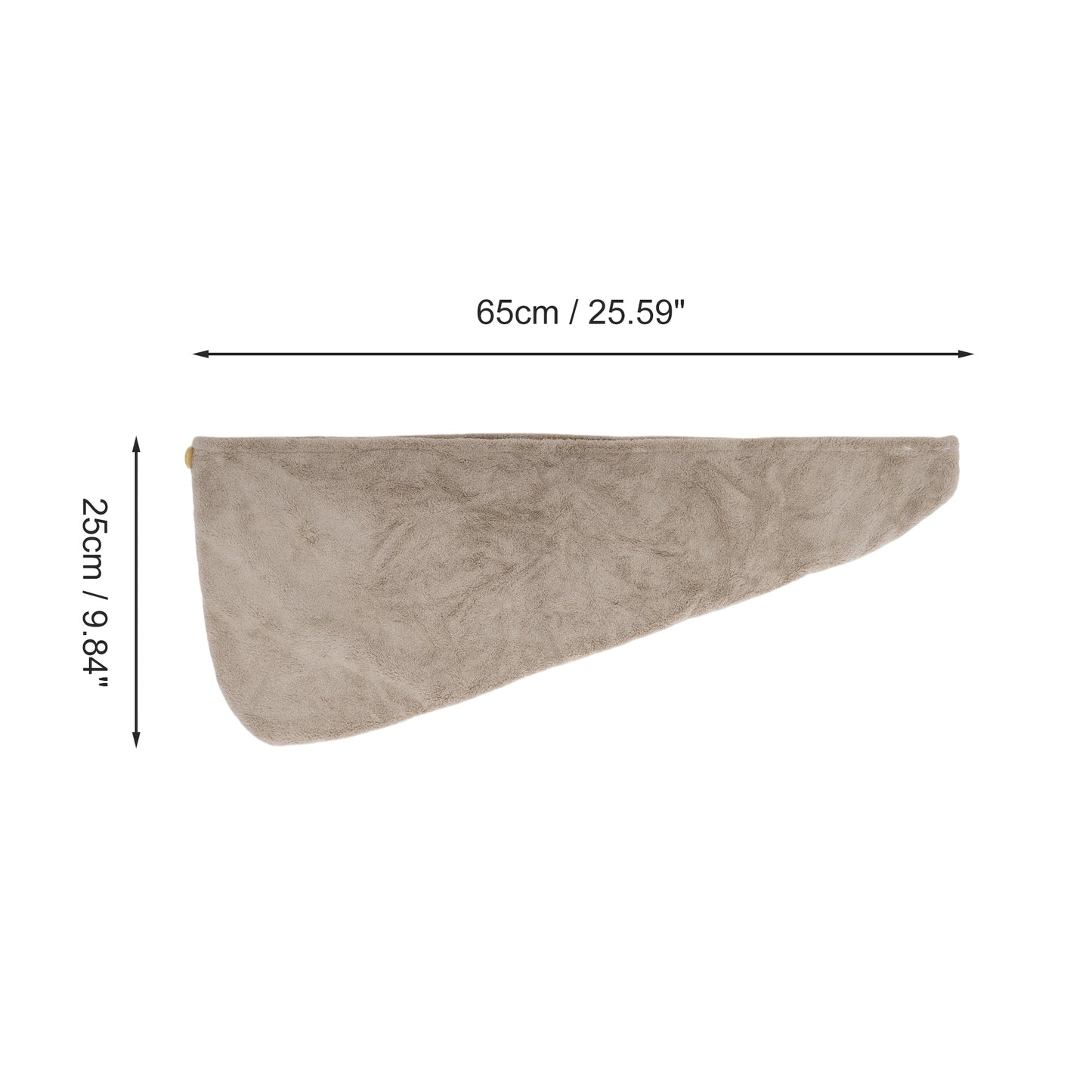 1 Pc Water-absorbent Solid Hair Towel for Bathroom Khaki