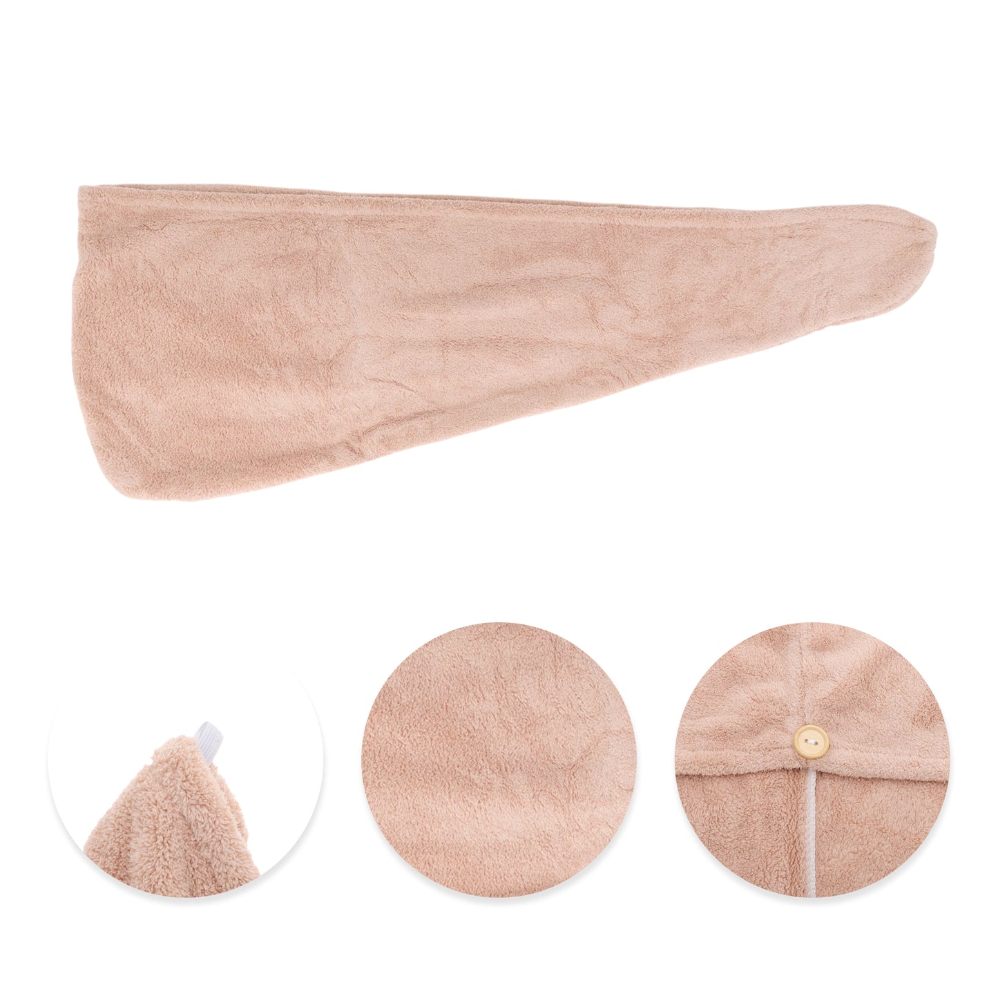 1 Pc Water-absorbent Solid Hair Towel for Bathroom Pink
