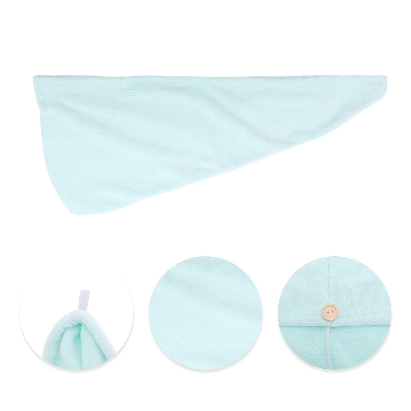 1 Pc Water-absorbent Solid Hair Towel for Bathroom Blue