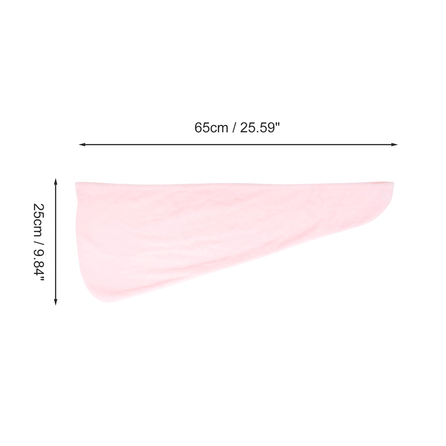1 Pc Water-absorbent Solid Hair Towel for Bathroom Light Pink