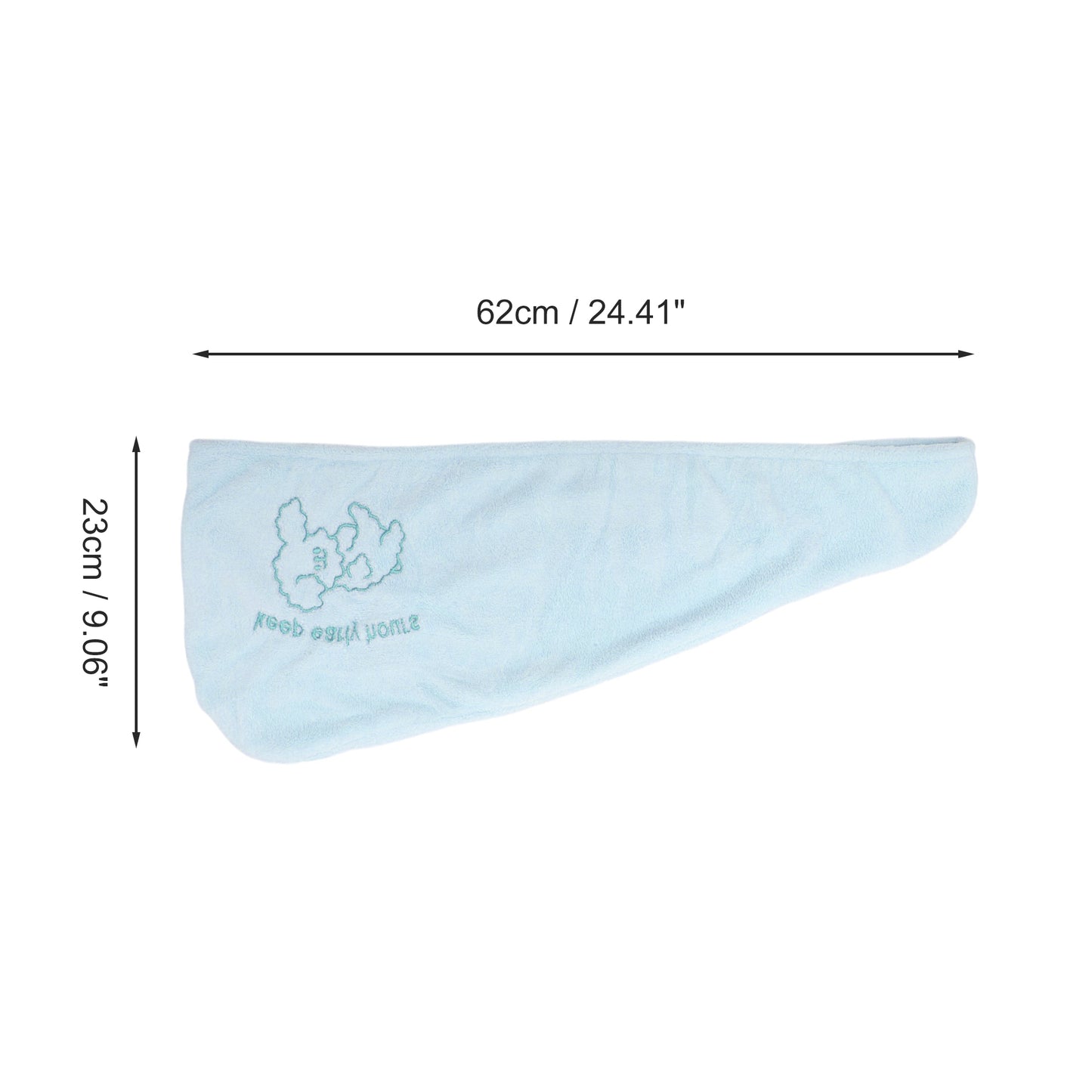 1 Pc Water-absorbent Hair Towel Cartoon Dog Embroidery Hair Wrap Towel Blue