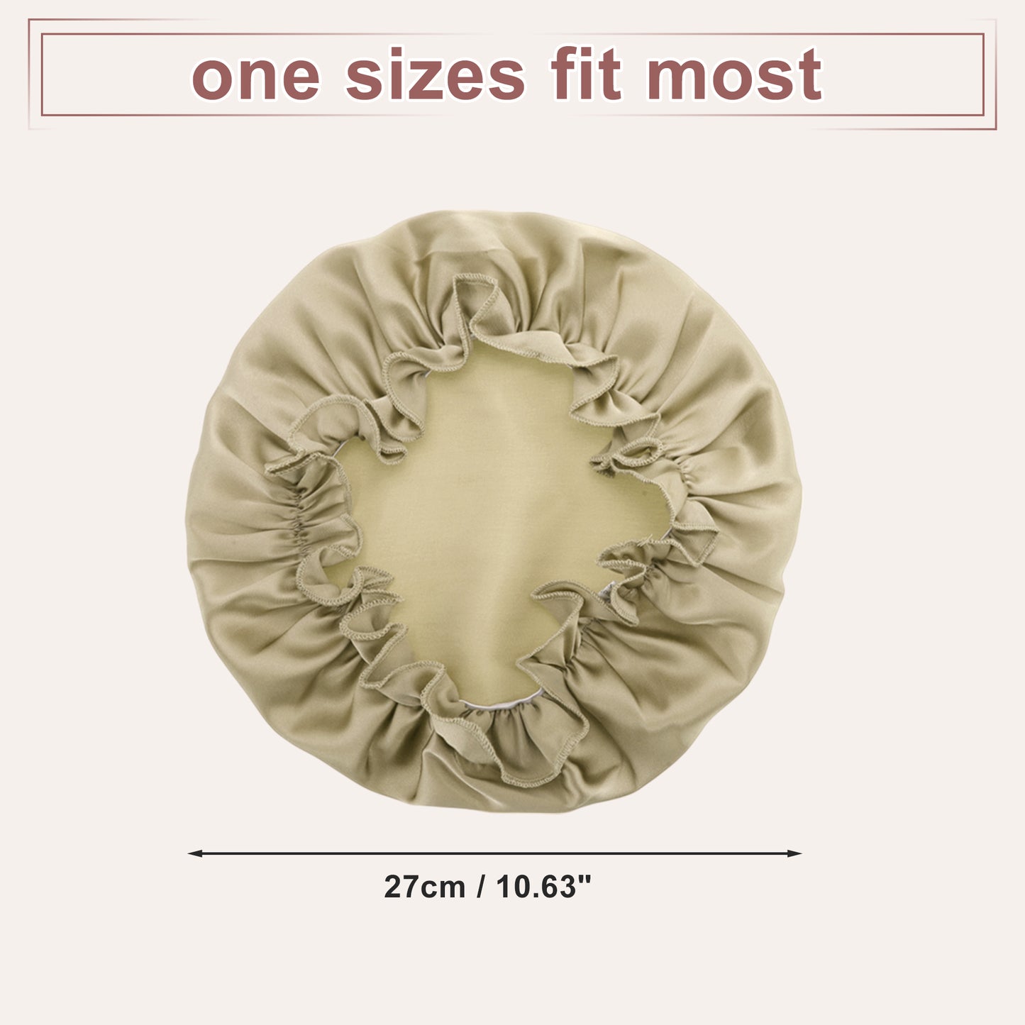 1 Pc Shower Cap, Sleep Caps with Adjustable Elastic Bands Apricot
