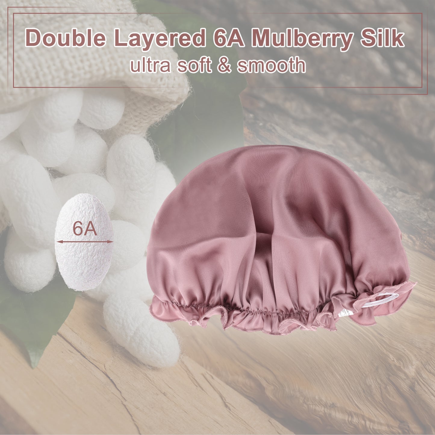 1 Pc Shower Cap, Sleep Caps with Adjustable Elastic Bands Pink