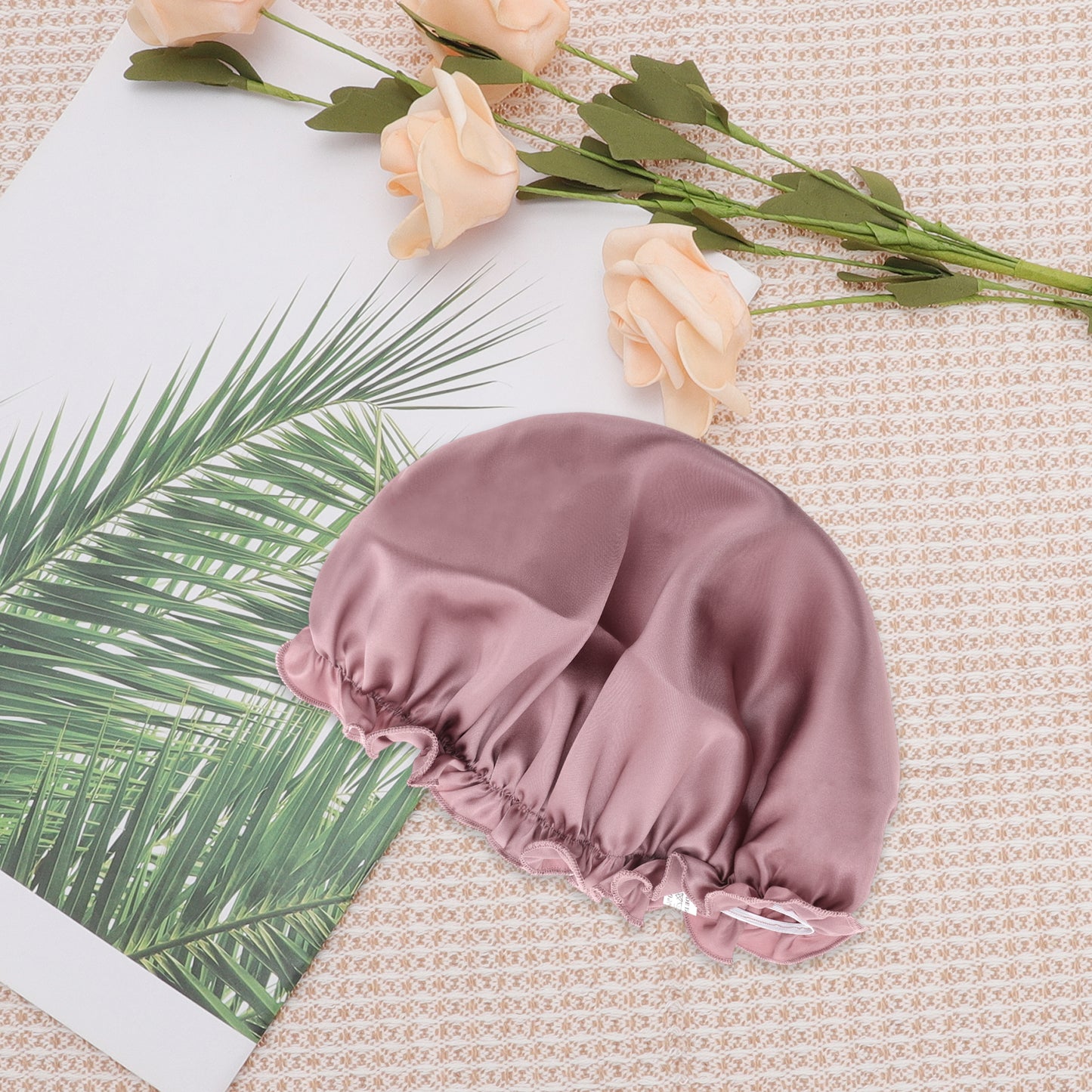 1 Pc Shower Cap, Sleep Caps with Adjustable Elastic Bands Pink