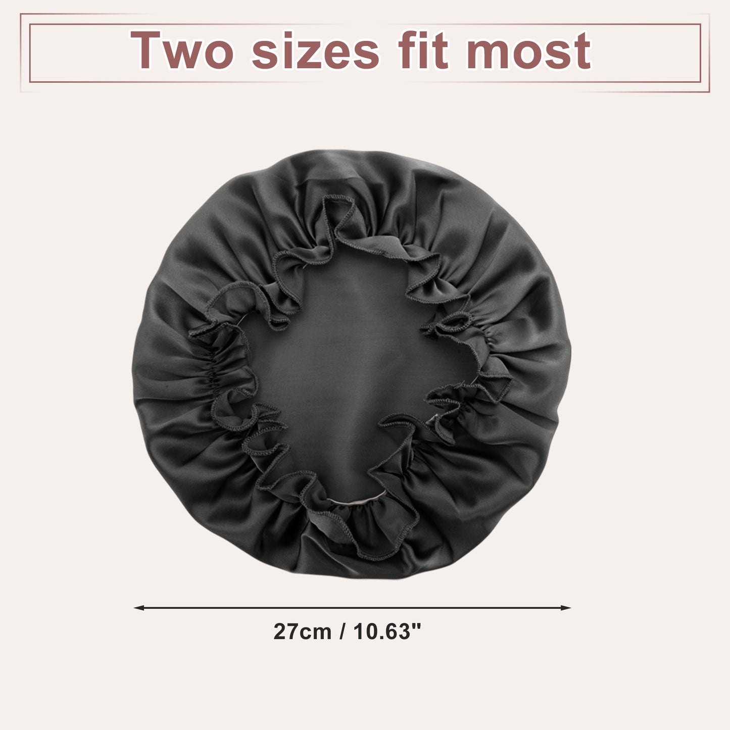 1 Pc Shower Cap, Sleep Caps with Adjustable Elastic Bands Black