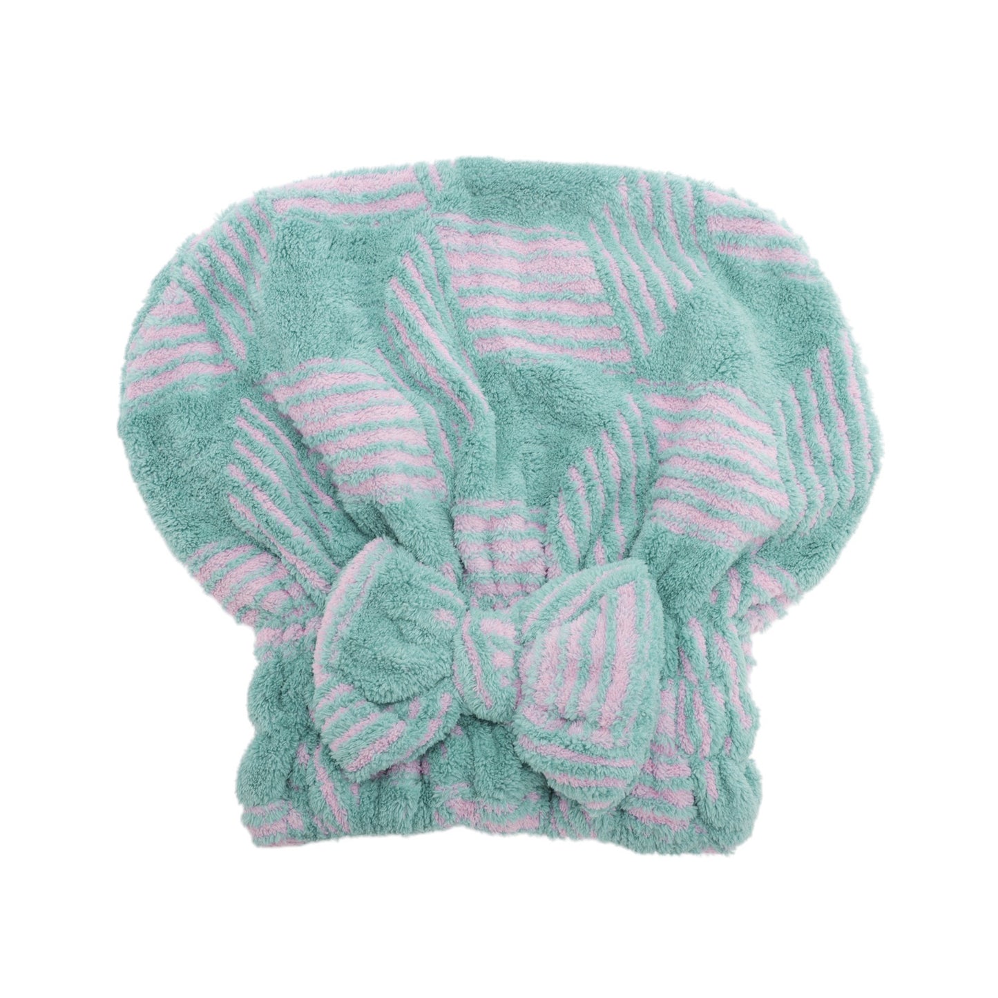 Water-absorbent Bow Argylen Hair Towel Blue