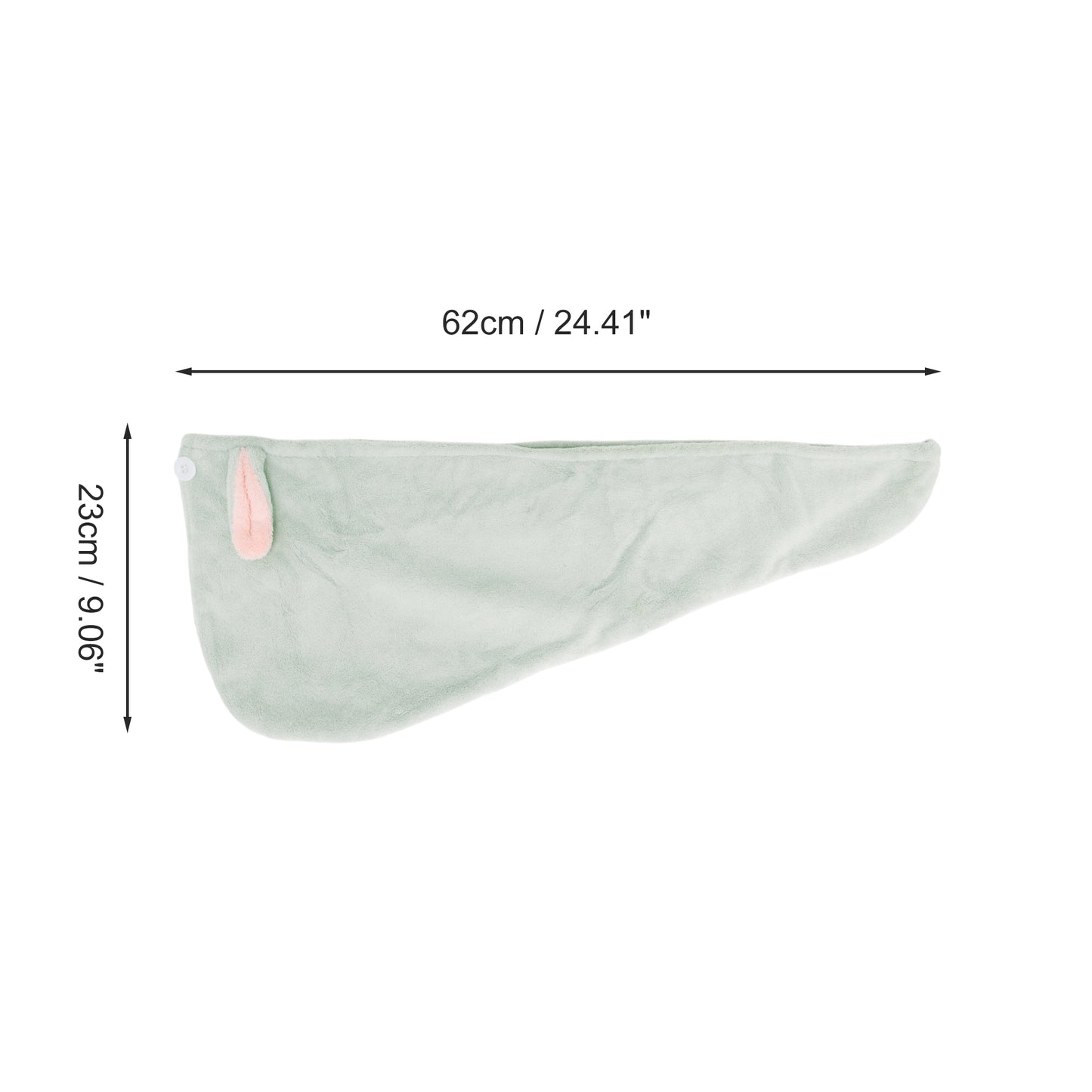 1 Pc Water-absorbent Cartoon Rabbit Ears Hair Towel for Bathroom Green