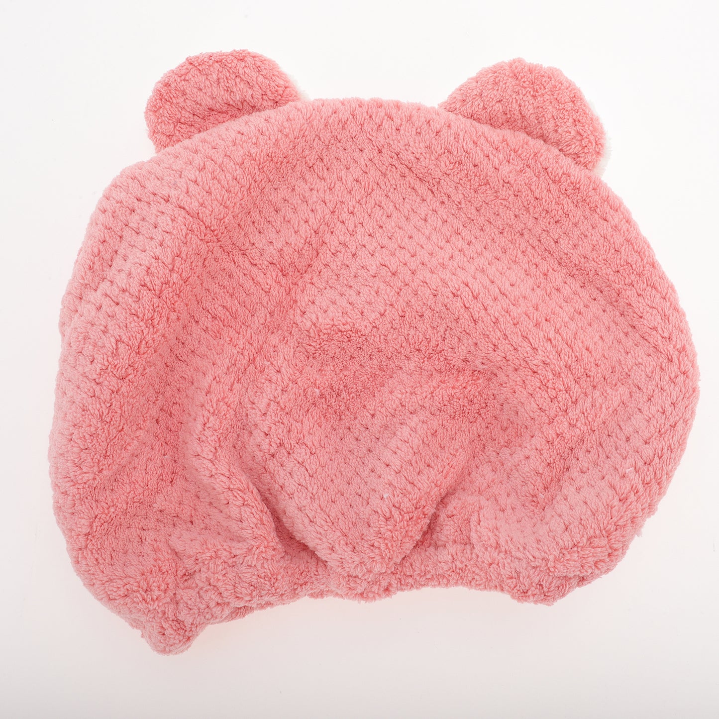 1 Pc Water-absorbent Cartoon Bears Hair Towel Hair Cap for Bathroom Light Pink