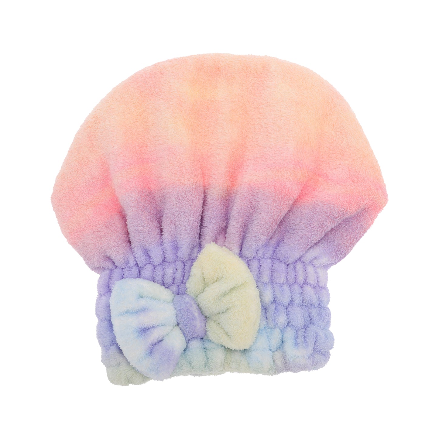1 Pc Water-absorbent Bow Gradient Hair Towel for Bathroom Green