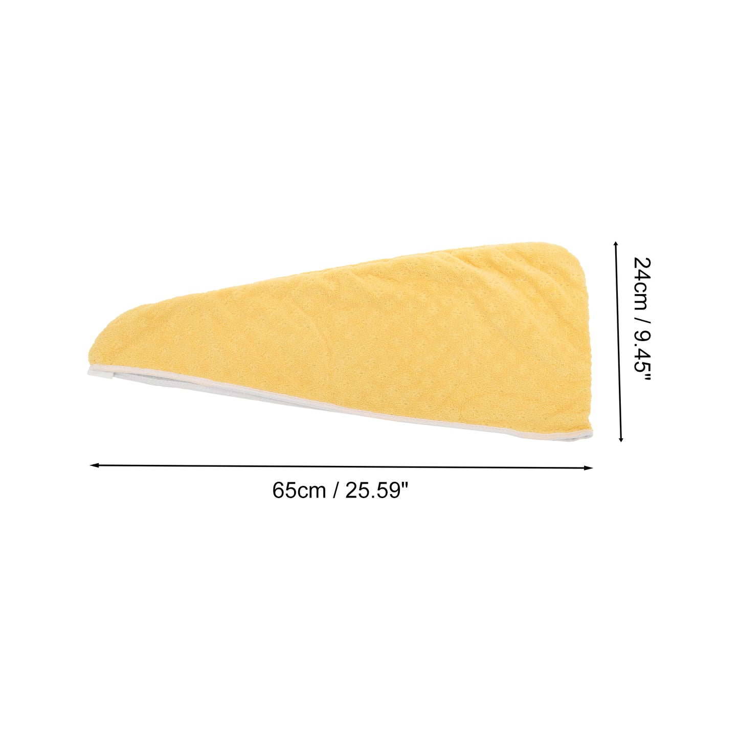 1 Pc Water-absorbent Two-tone Hair Drying Towel for Bathroom Yellow, Gray