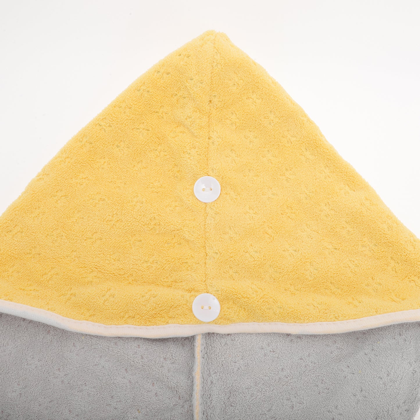 1 Pc Water-absorbent Two-tone Hair Drying Towel for Bathroom Yellow, Gray