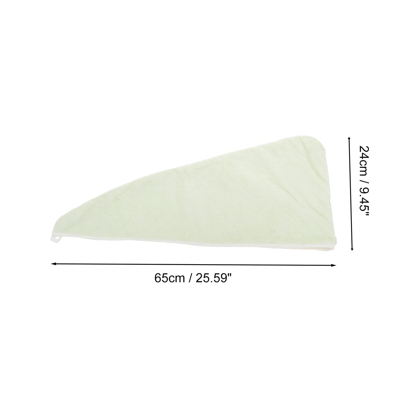 1 Pc Water-absorbent Two-tone Hair Drying Towel for Bathroom Green, White