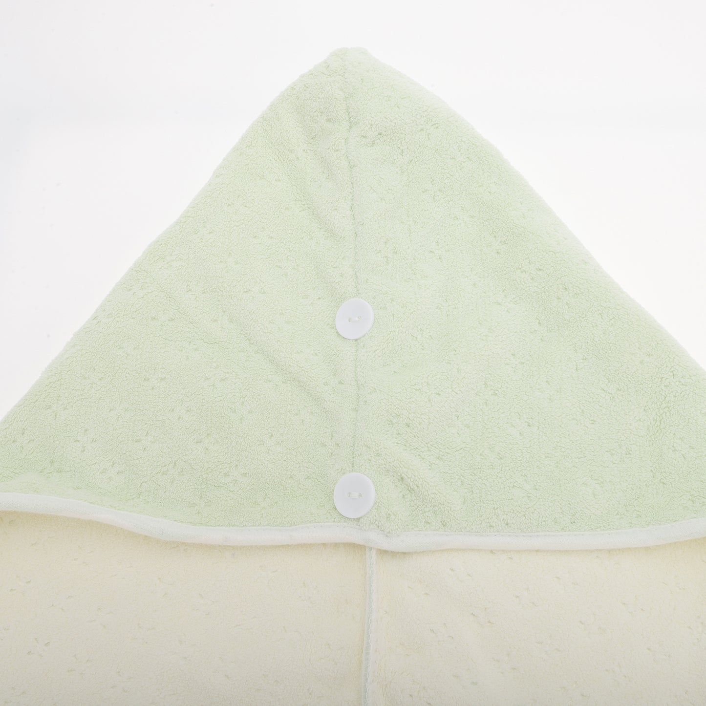 1 Pc Water-absorbent Two-tone Hair Drying Towel for Bathroom Green, White
