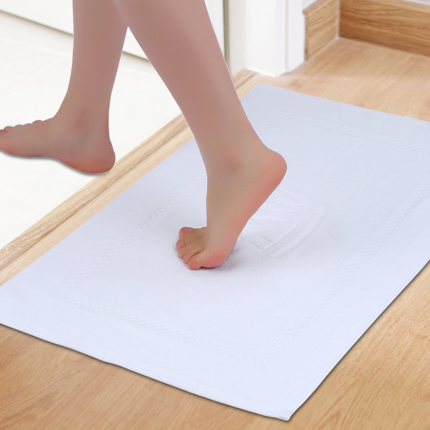 Absorbent Bath Rugs Reversible Cotton Spa Quick Dry Non Slip Thick Machine Wash Bath Mats