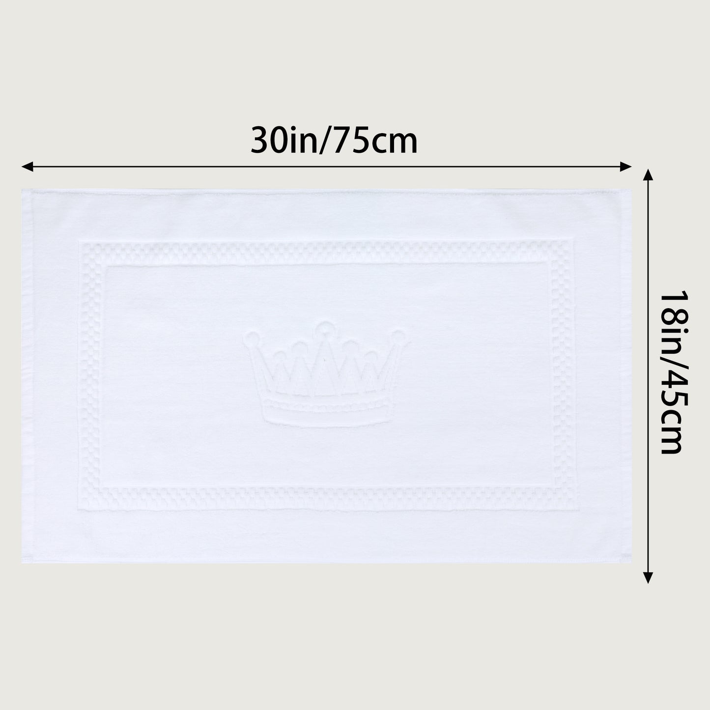 Absorbent Bath Rugs Reversible Cotton Spa Quick Dry Non Slip Thick Machine Wash Bath Mats
