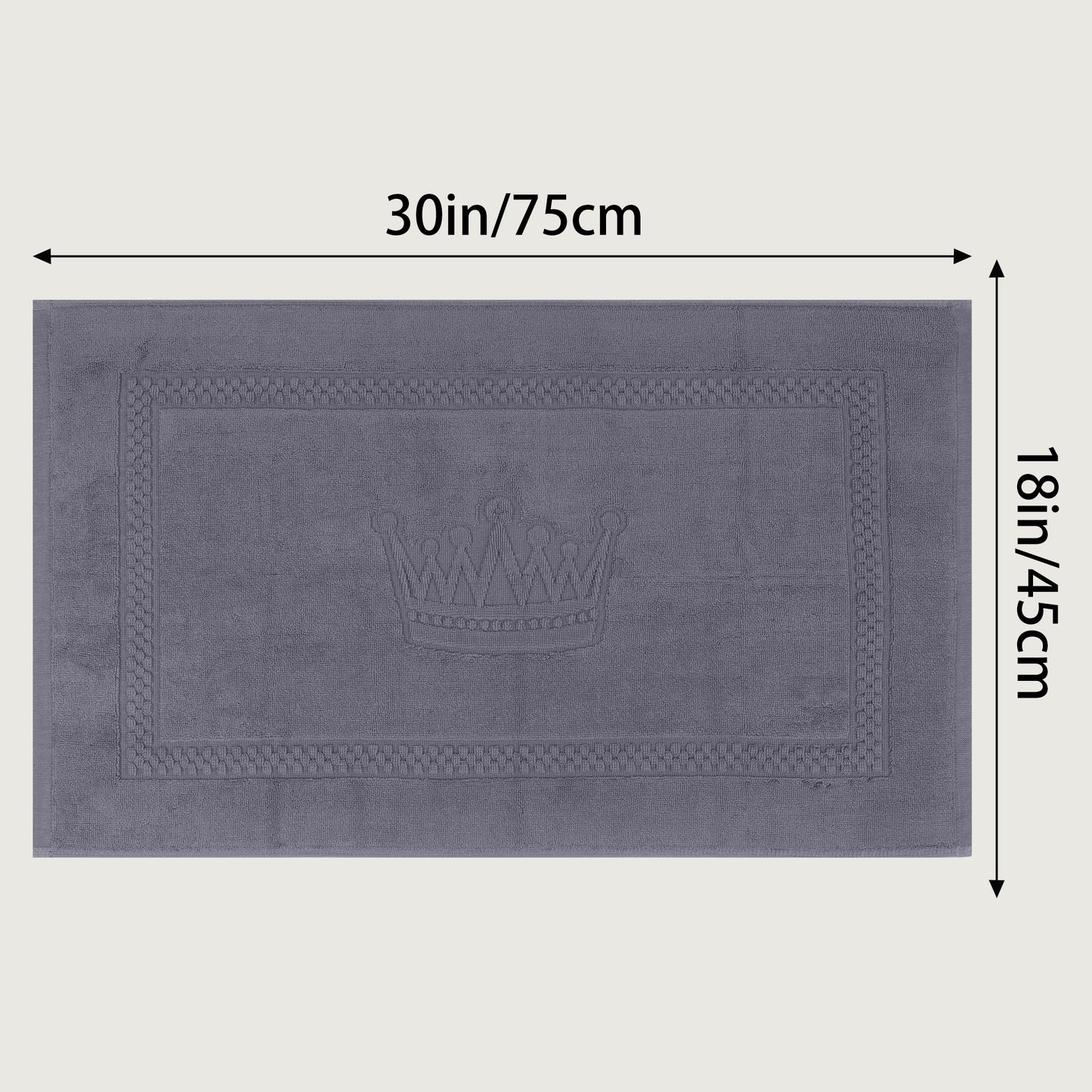 Absorbent Bath Rugs Reversible Cotton Spa Quick Dry Non Slip Thick Machine Wash Bath Mats