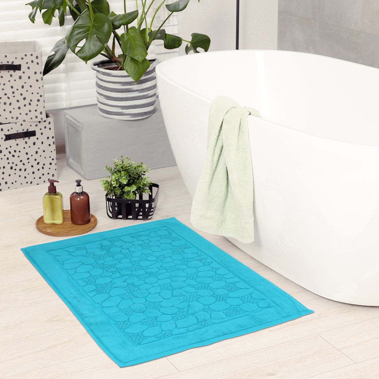 Reversible Cotton Washable Mats Spa Style Bathroom Floor Rugs Thick Soft Water Absorbent