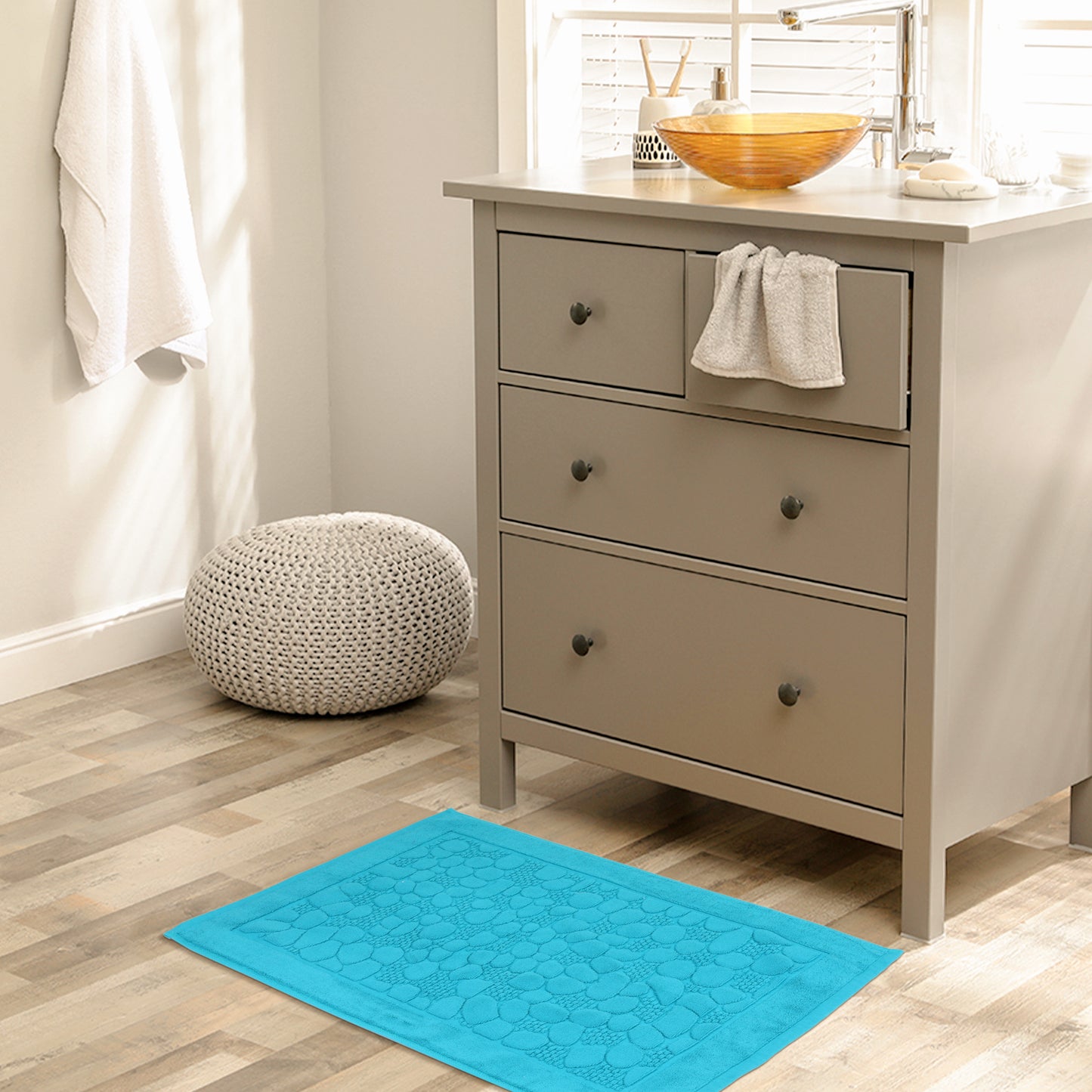 Reversible Cotton Washable Mats Spa Style Bathroom Floor Rugs Thick Soft Water Absorbent