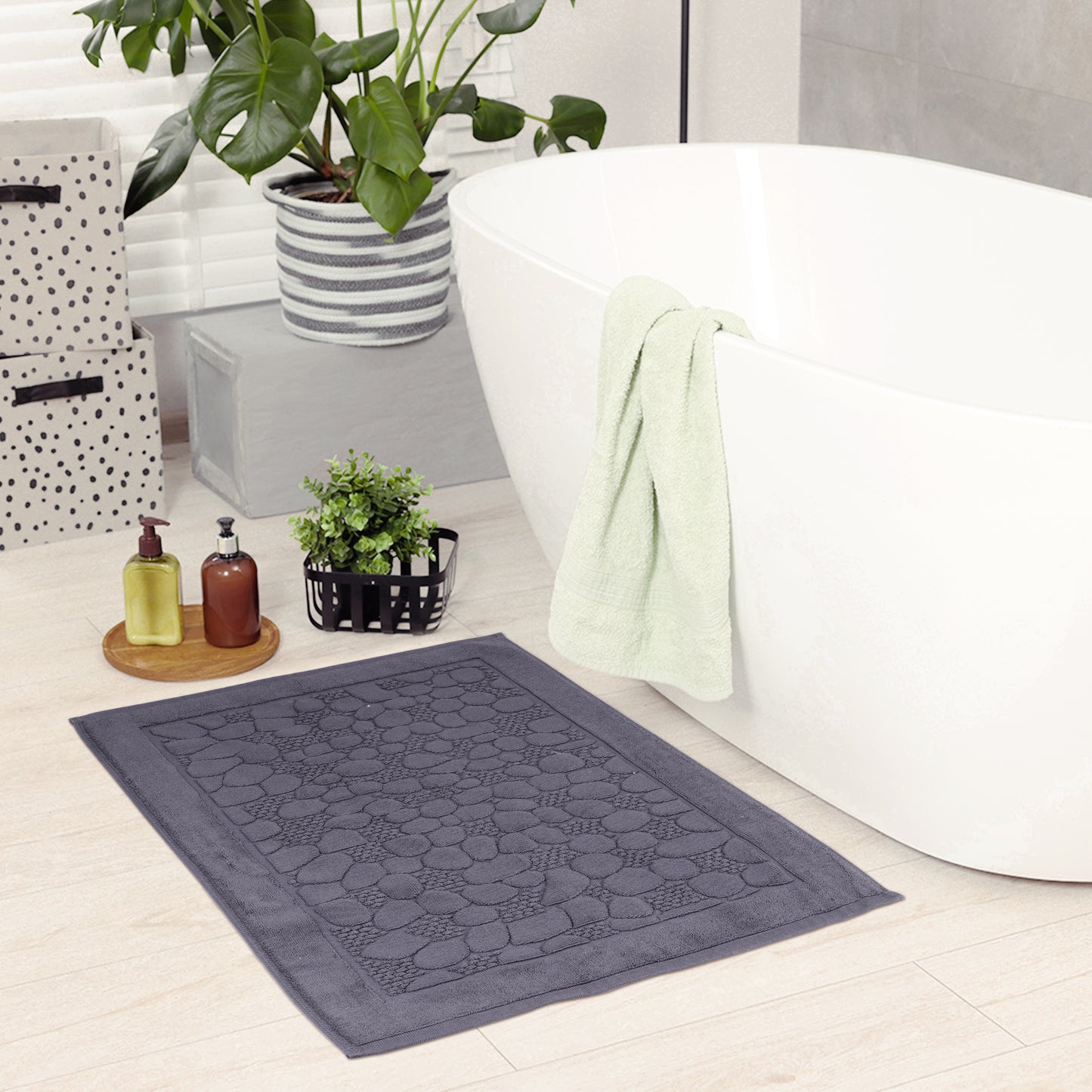 Reversible Cotton Washable Mats Spa Style Bathroom Floor Rugs Thick Soft Water Absorbent