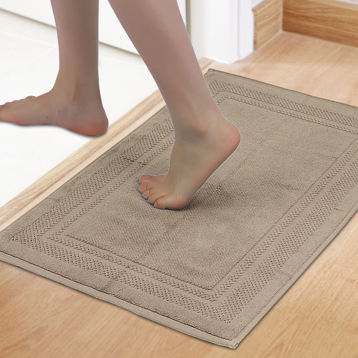 Absorbent Foldable Washable Cotton Bath Rugs Quick Dry Floor Carpet Bath Mats
