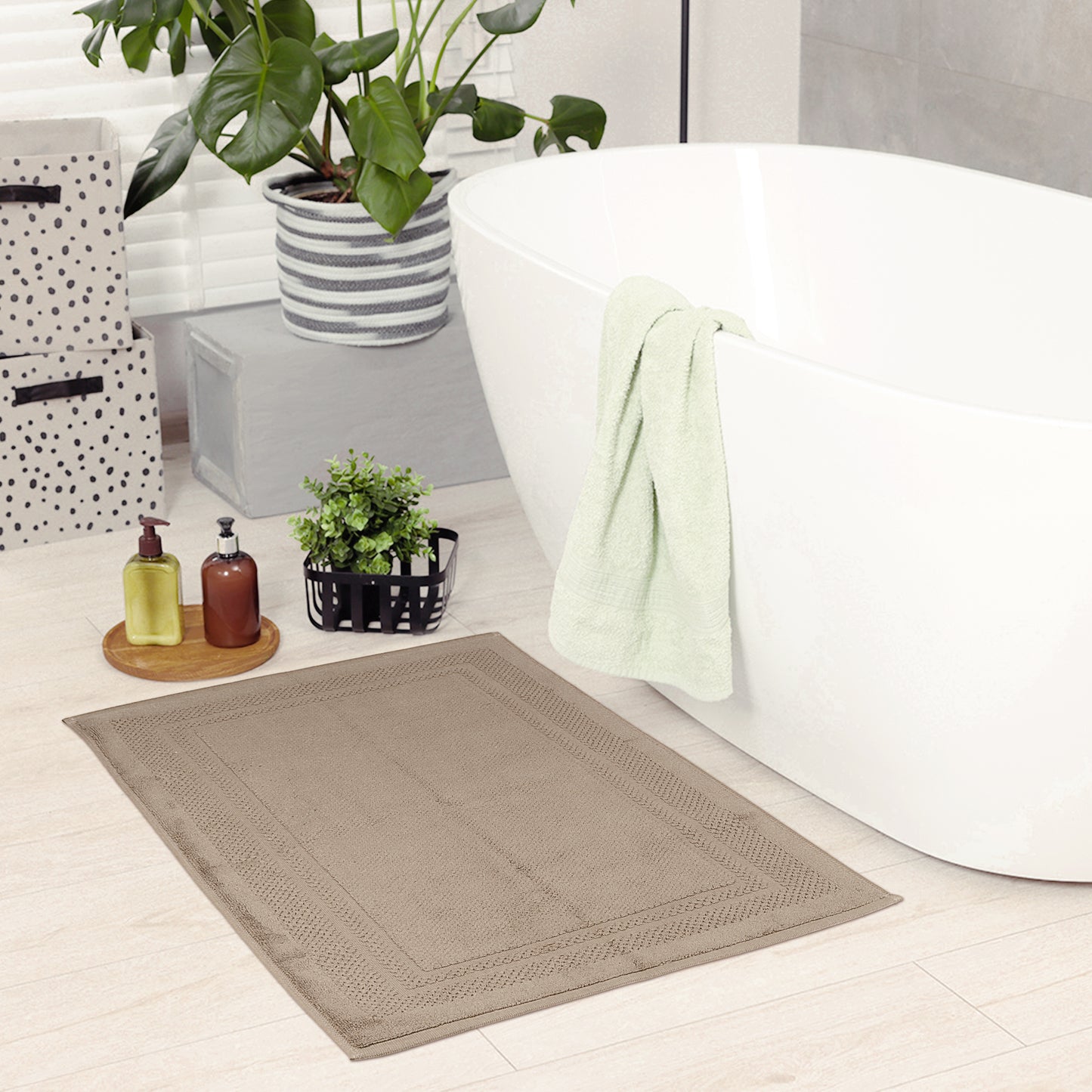 Absorbent Foldable Washable Cotton Bath Rugs Quick Dry Floor Carpet Bath Mats