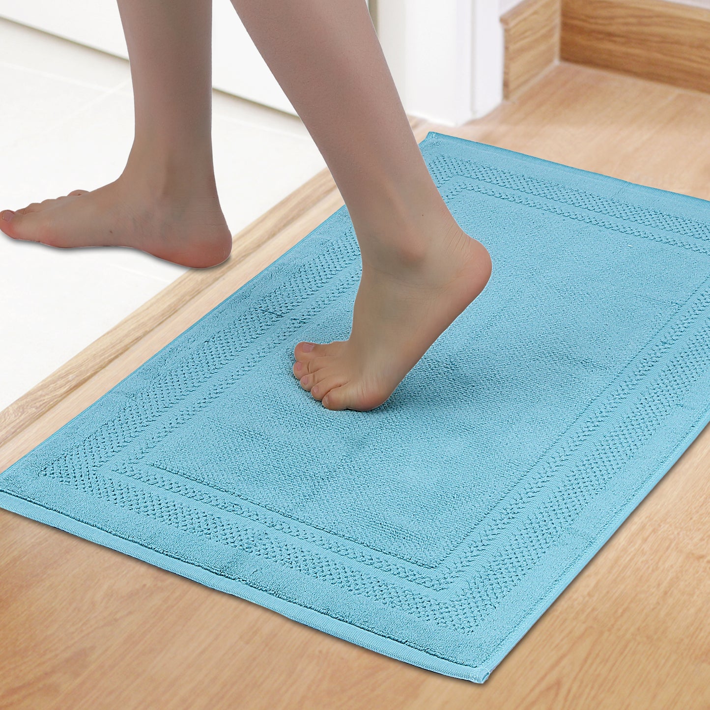 Absorbent Foldable Washable Cotton Bath Rugs Quick Dry Floor Carpet Bath Mats
