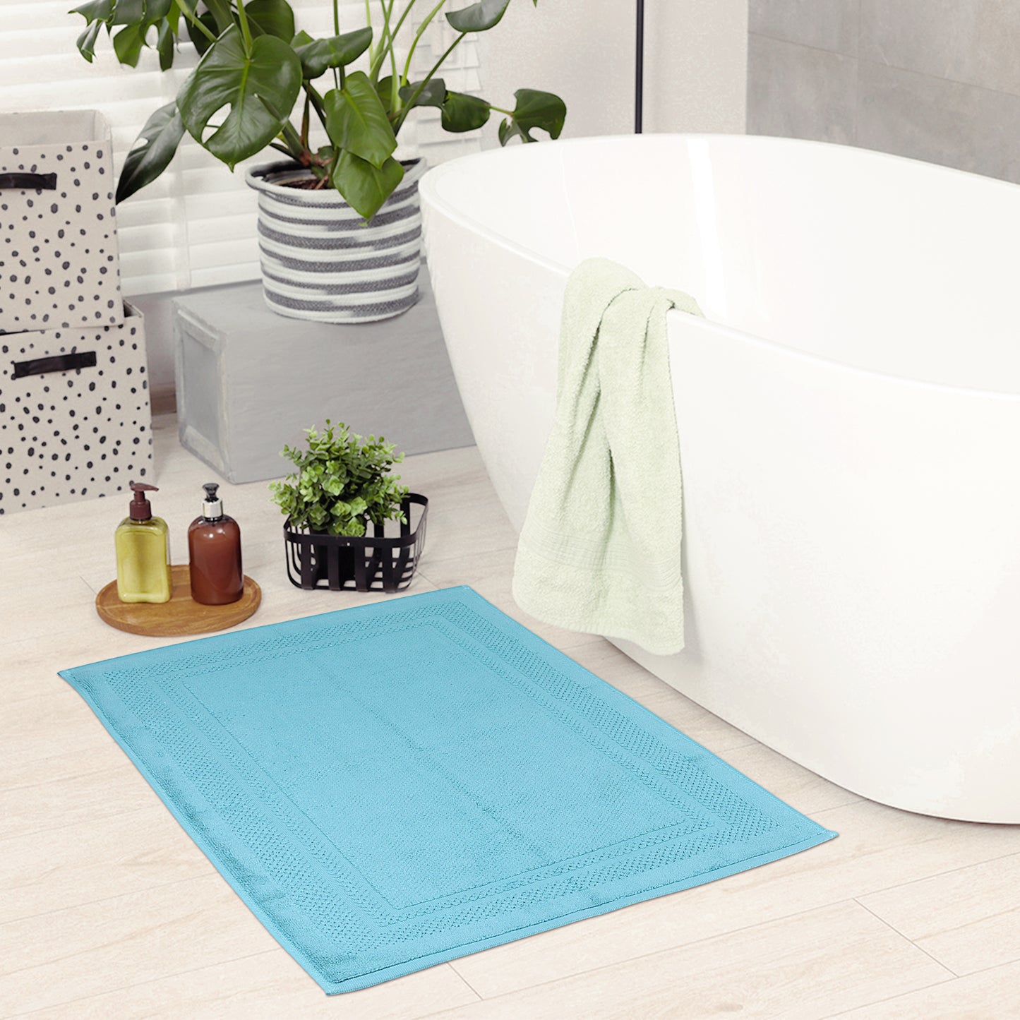 Absorbent Foldable Washable Cotton Bath Rugs Quick Dry Floor Carpet Bath Mats