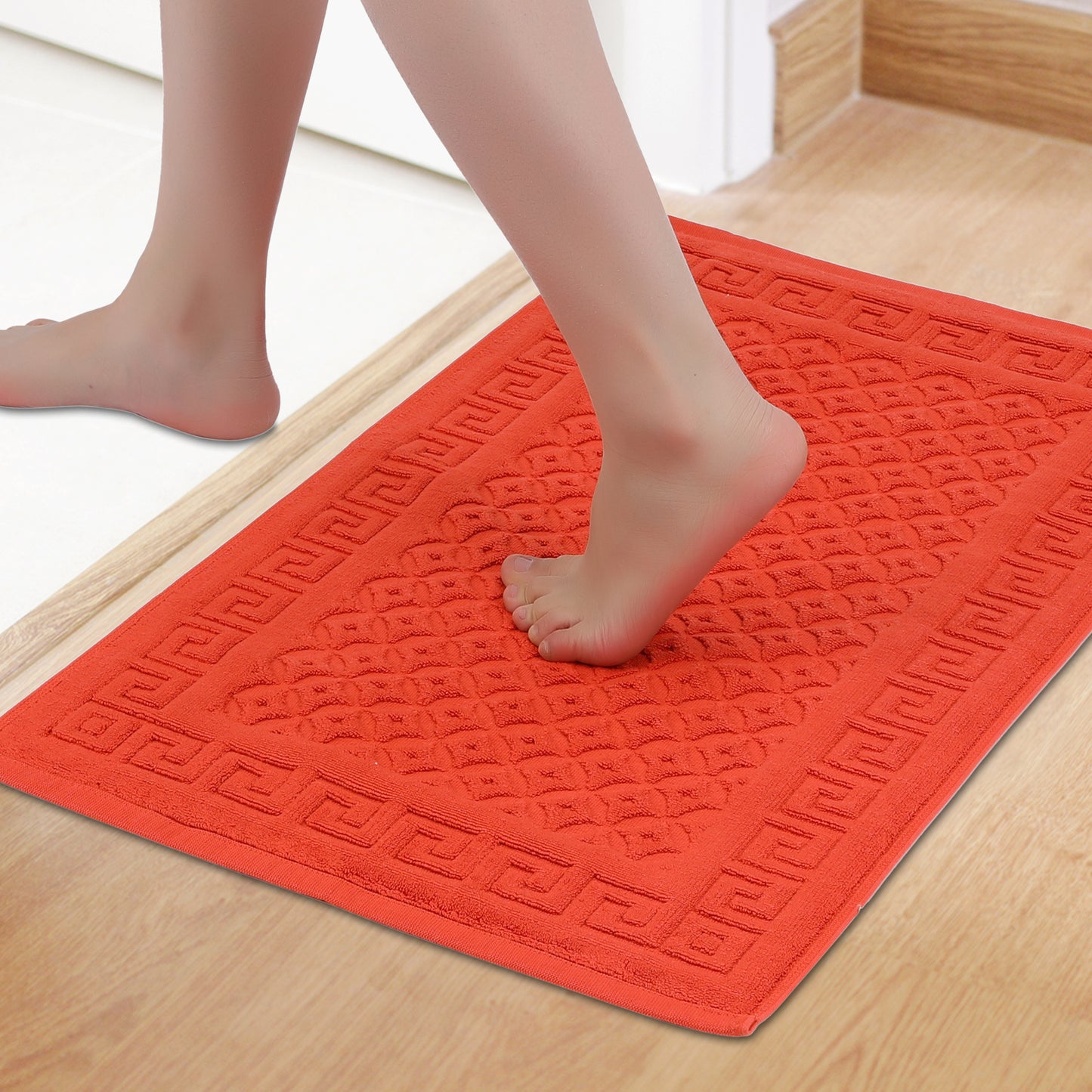 Cotton Bath Mat, Soft Bathroom Rug Absorbent Floor Towel Mats for Hotel Spa Bathtub