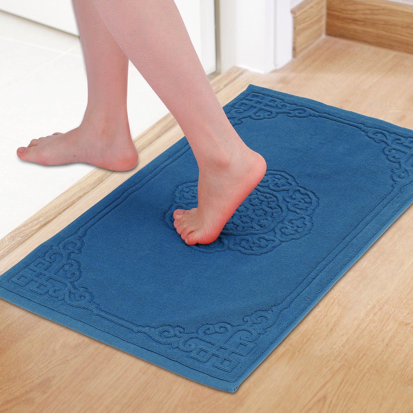 Cotton Rug Bath Mats, Absorbent and Machine Washable Shower Bathroom Floor Towel