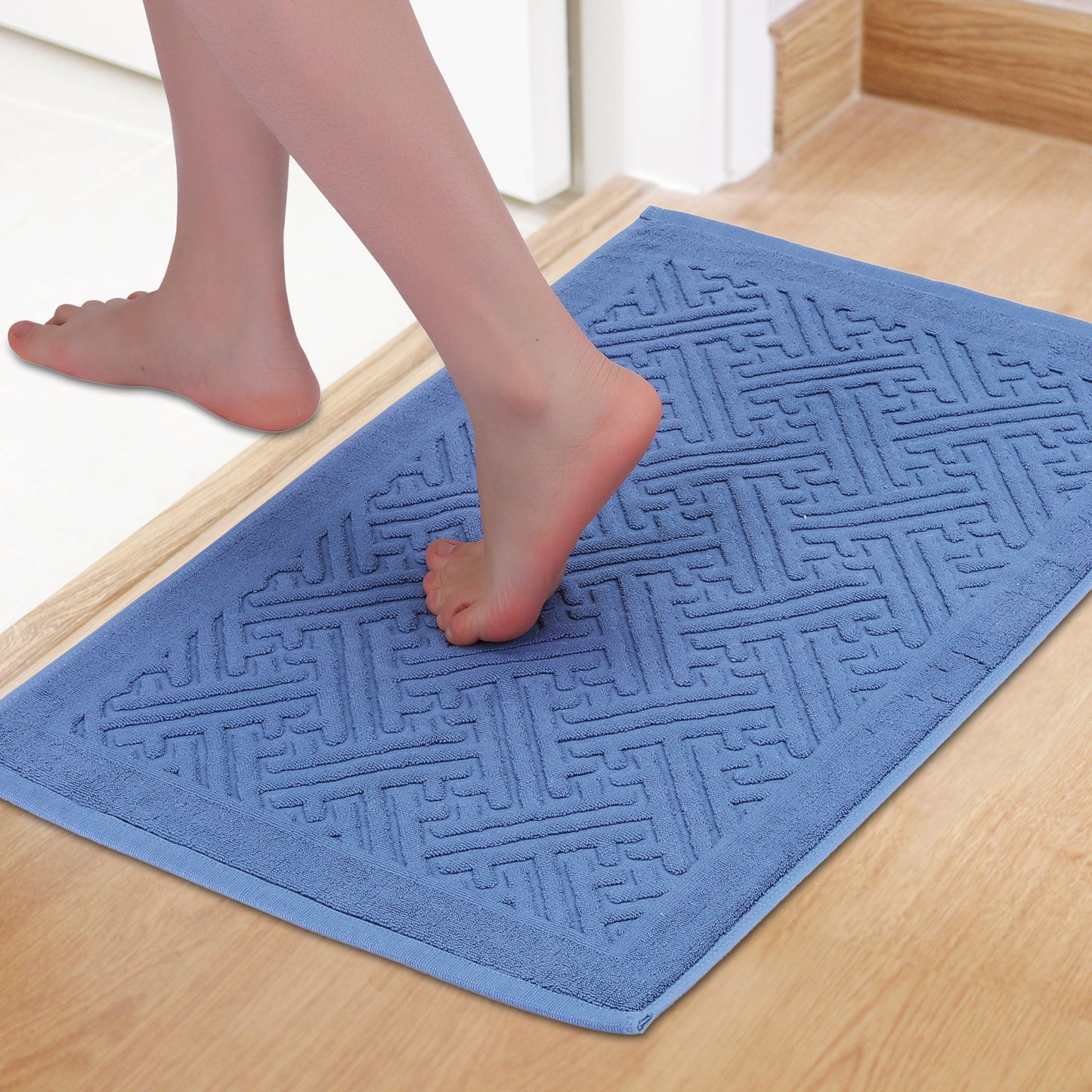 Luxury Bath Mat, Cotton Absorbent Hotel Spa Shower Floor Towel for Bathroom Rug Pad