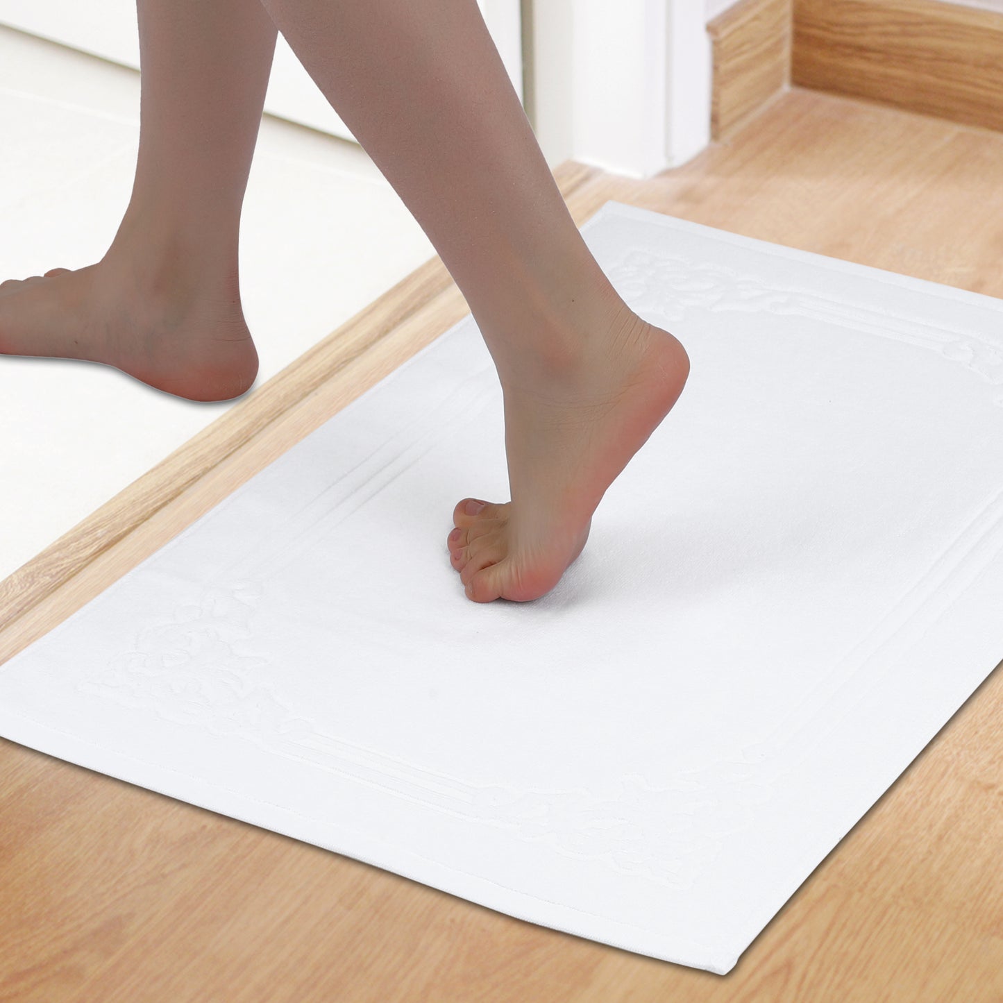 Bath Mat for Bathroom, Cotton Absorbent Floor Mats Quick Dry Towel for Hotel Spa Shower