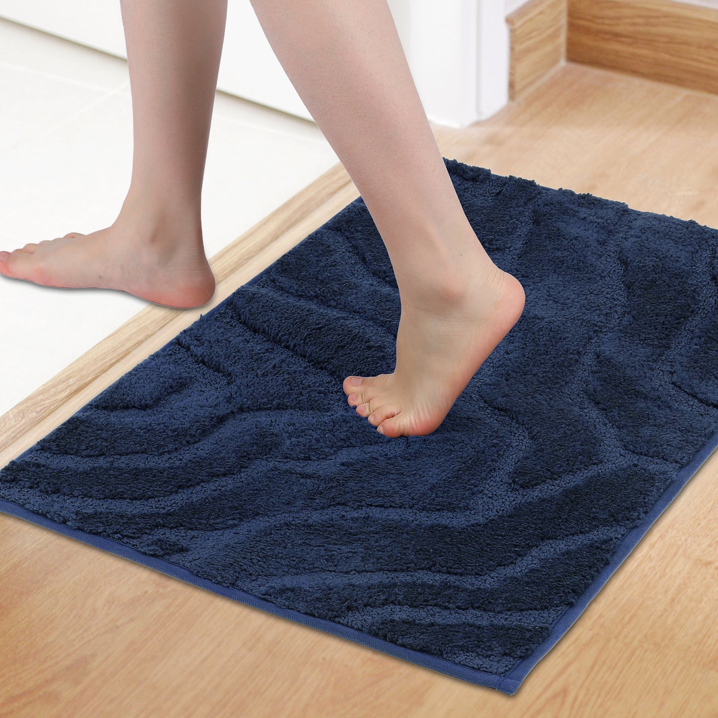 Bathroom Rug, Non Slip Washable Soft Absorbent Mat, Rubber Backing Quick Dry Microfiber Rugs