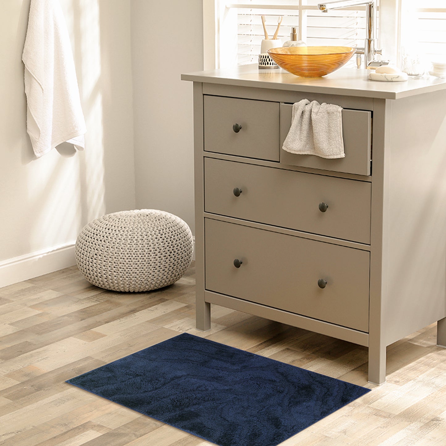 Bathroom Rug, Non Slip Washable Soft Absorbent Mat, Rubber Backing Quick Dry Microfiber Rugs