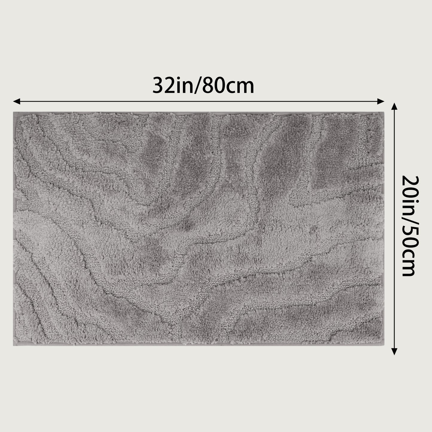 Bathroom Rug, Non Slip Washable Soft Absorbent Mat, Rubber Backing Quick Dry Microfiber Rugs