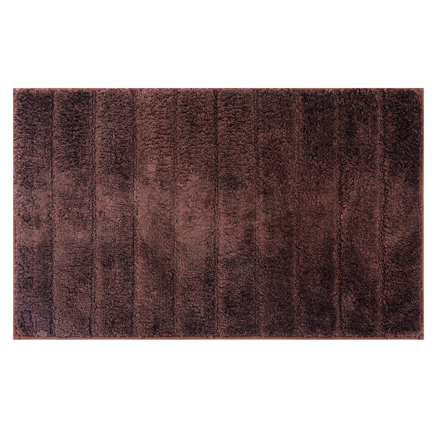 Soft Stripe Bathroom Rug, Rubber Backing Quick Dry Microfiber Rugs Non Slip Bath Mats