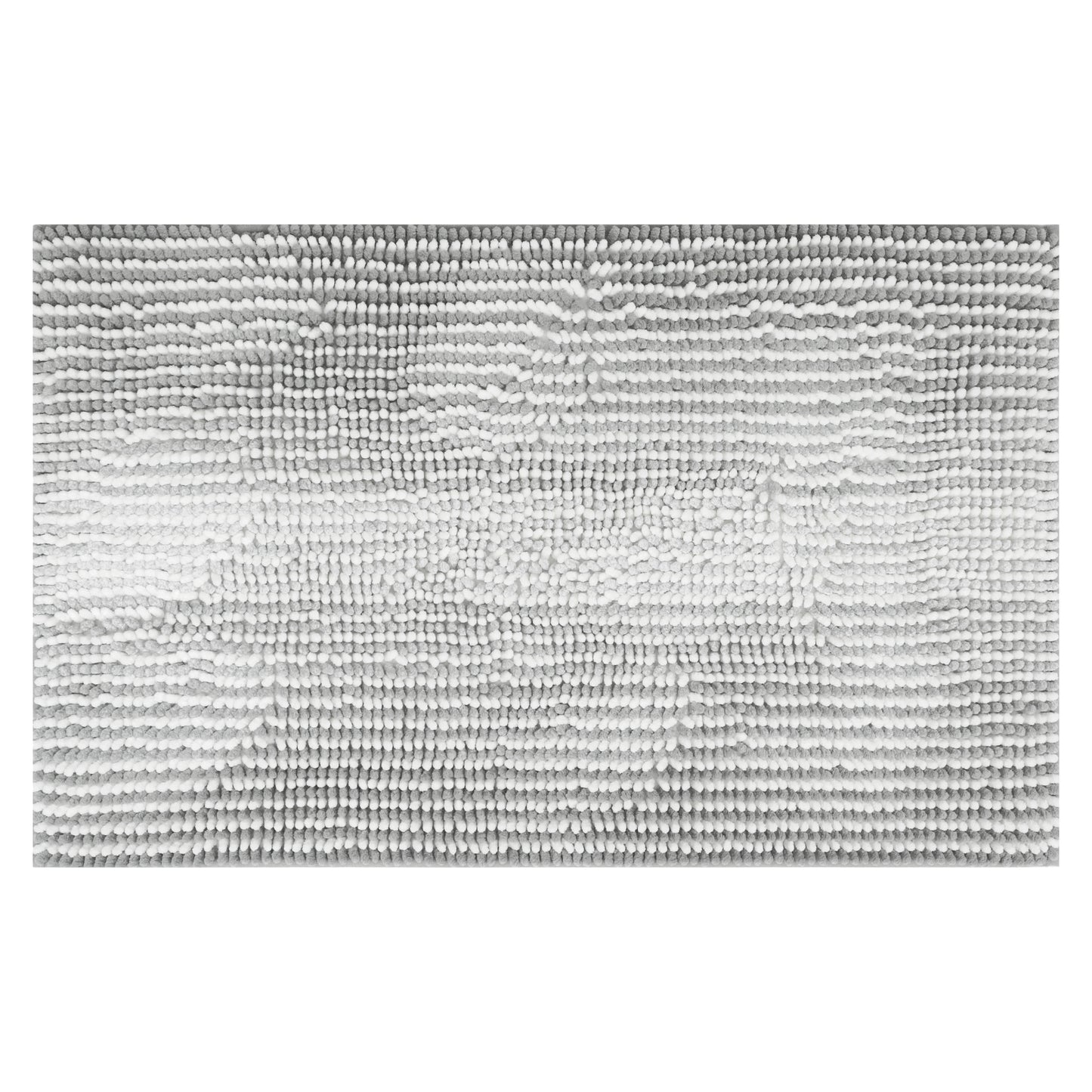 Quick Dry Absorbent Non Slip Soft Chenille Gradient Striped Cozy Shaggy Bath Mats