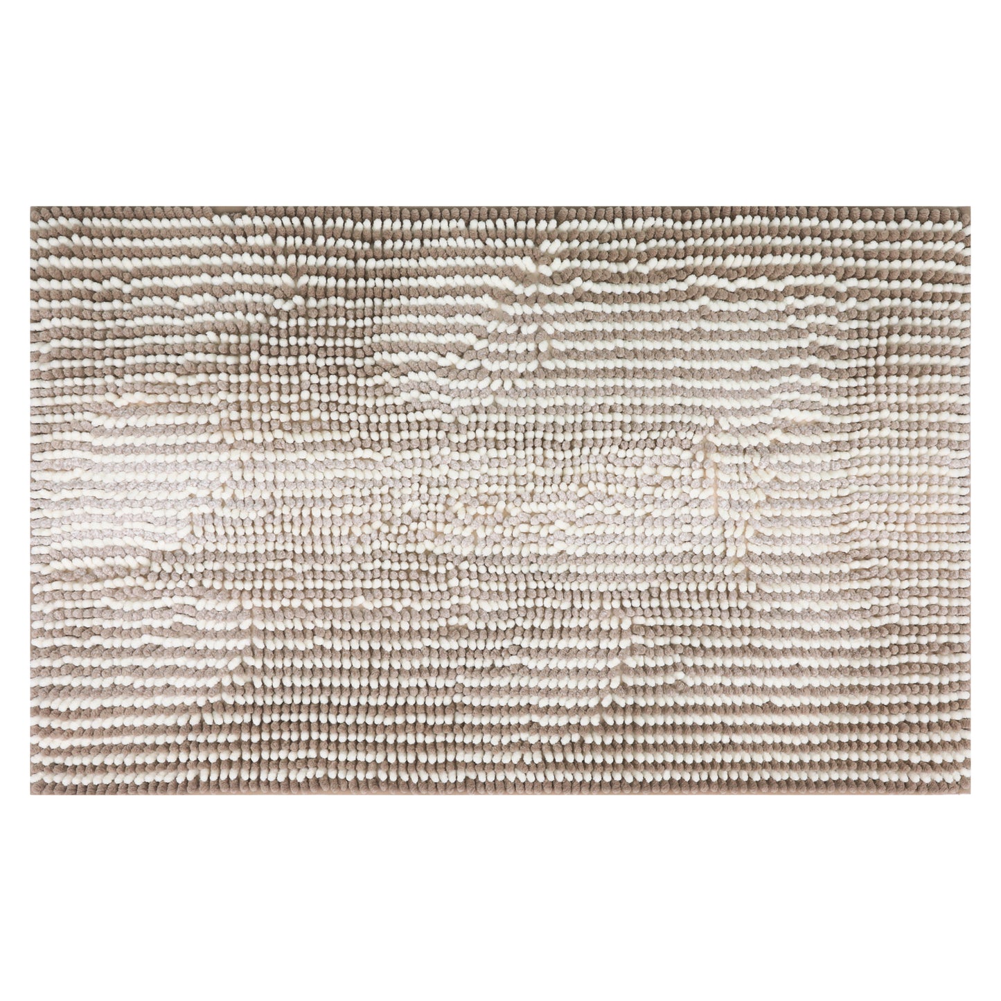 Quick Dry Absorbent Non Slip Soft Chenille Gradient Striped Cozy Shaggy Bath Mats