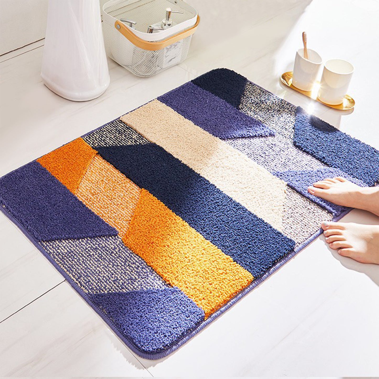 Soft Bath Mat, Non Slip Washable Absorbent Rug, Rubber Backing Quick Dry Microfiber Rugs