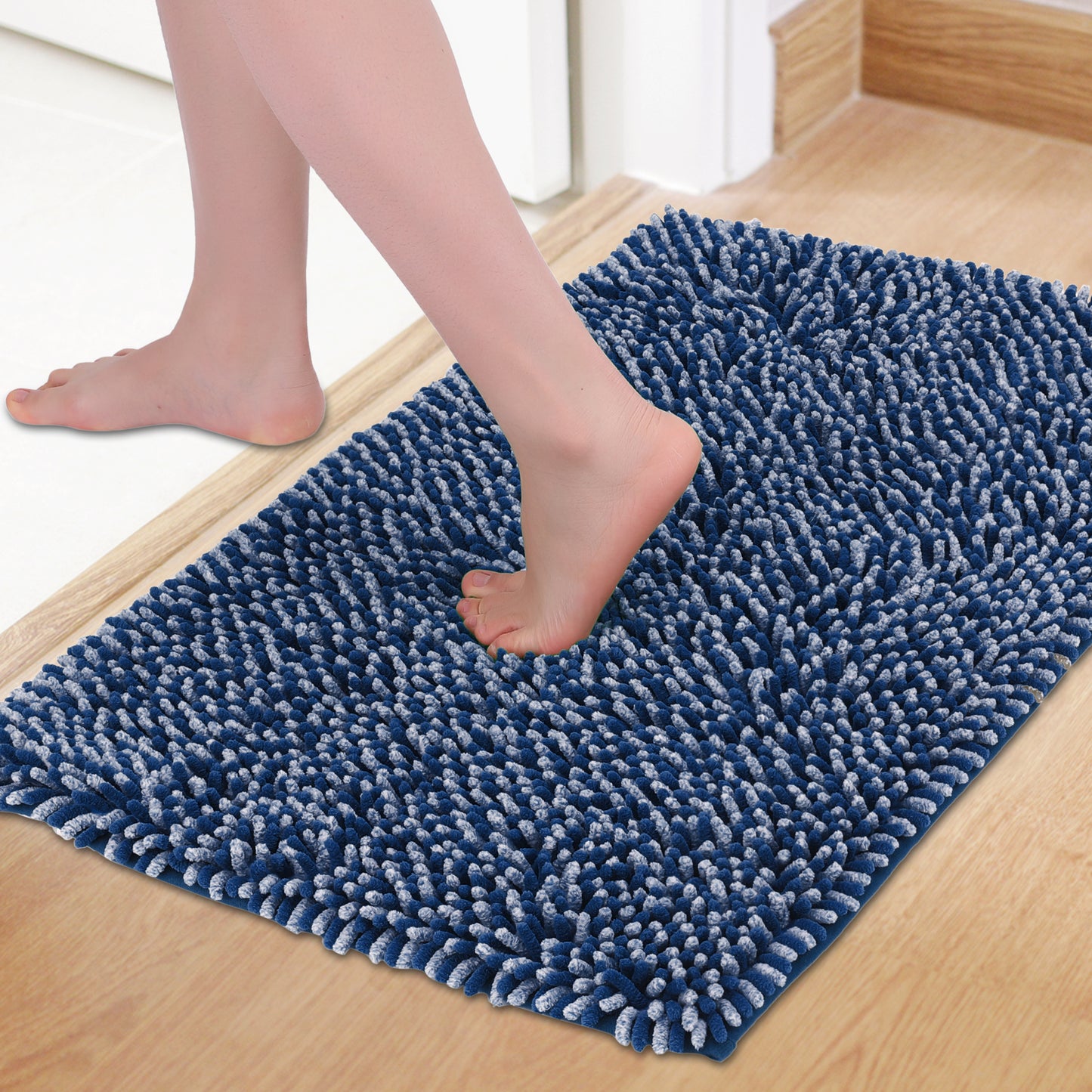 Non Slip Absorbent Chenille Fluffy Bath Mat Durable Accessories Soft Lightweight Bath Mats