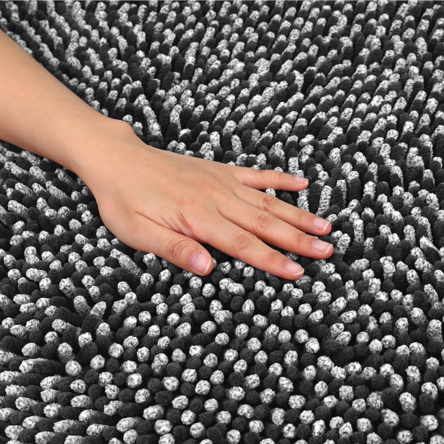 Non Slip Absorbent Chenille Fluffy Bath Mat Durable Accessories Soft Lightweight Bath Mats