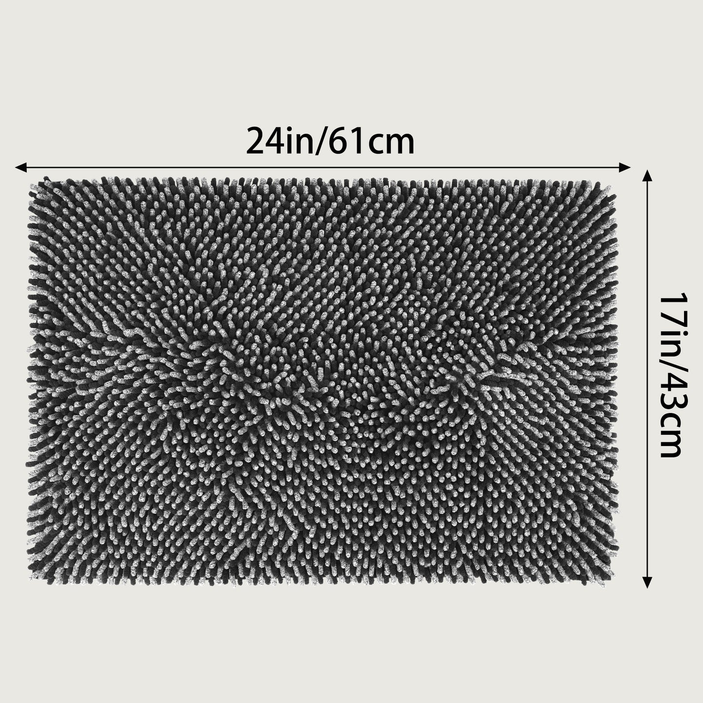 Non Slip Absorbent Chenille Fluffy Bath Mat Durable Accessories Soft Lightweight Bath Mats